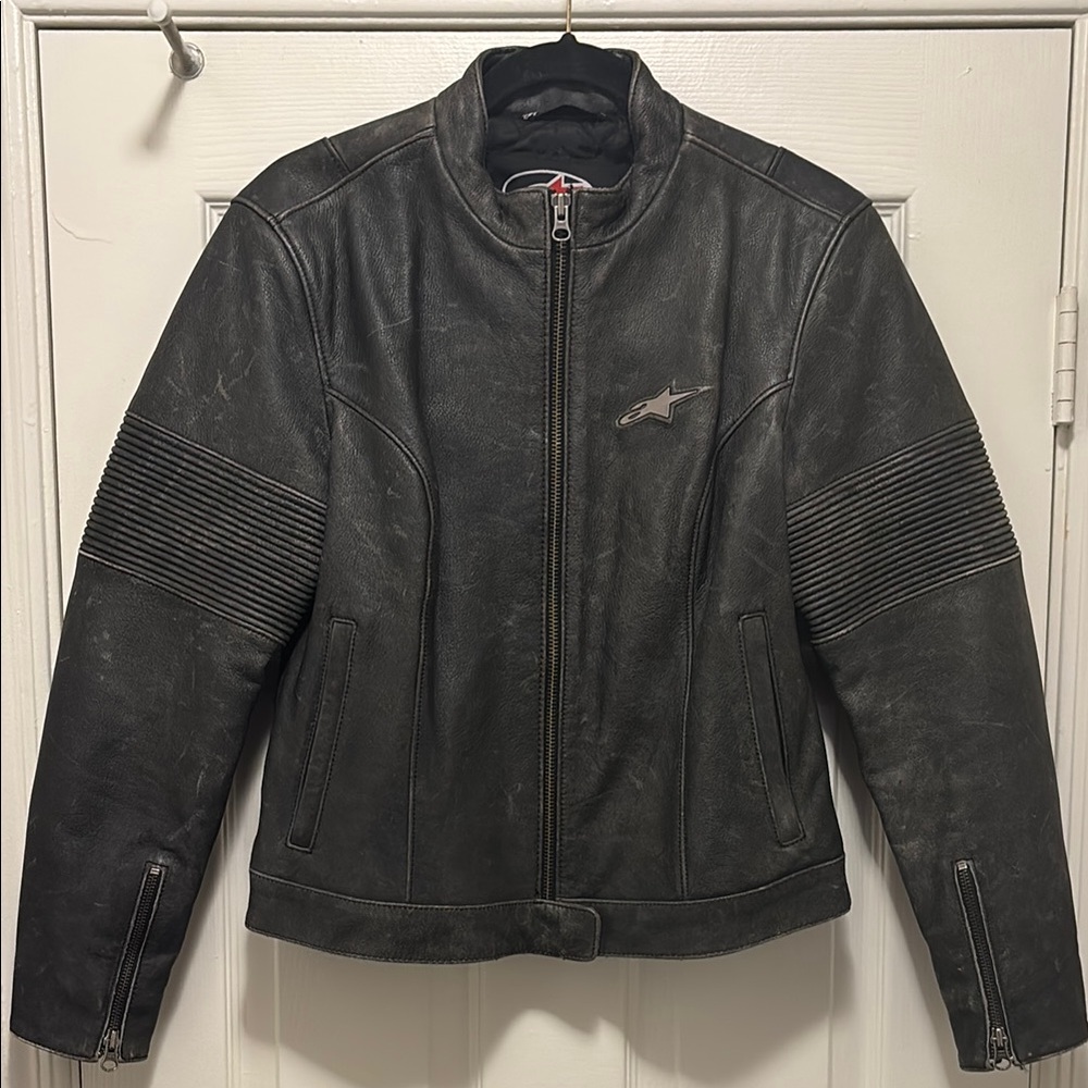 Alpinestars Black Leather Motorcycle Jacket